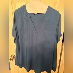 Torrid Harper Short Sleeve Blue Top